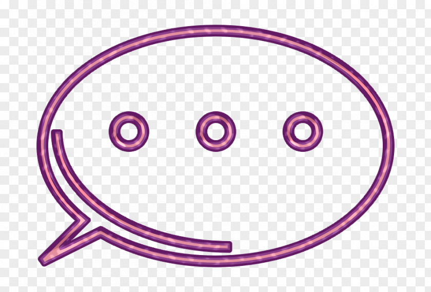 Magenta Smiley Chat Icon Outline Red PNG