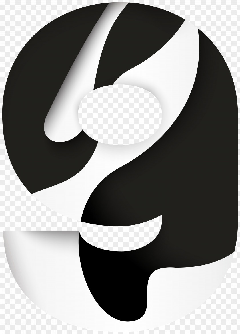 Number Nine Black White Clip Art Image And Font Design Megaphone PNG