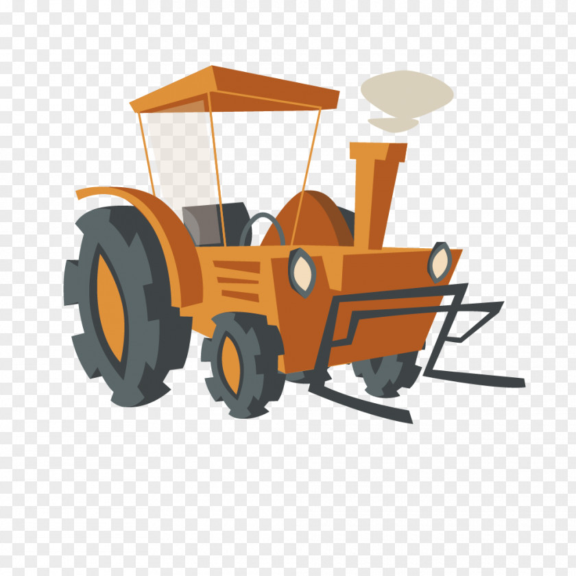 Farm Tractor Agriculture Cartoon Cattle PNG