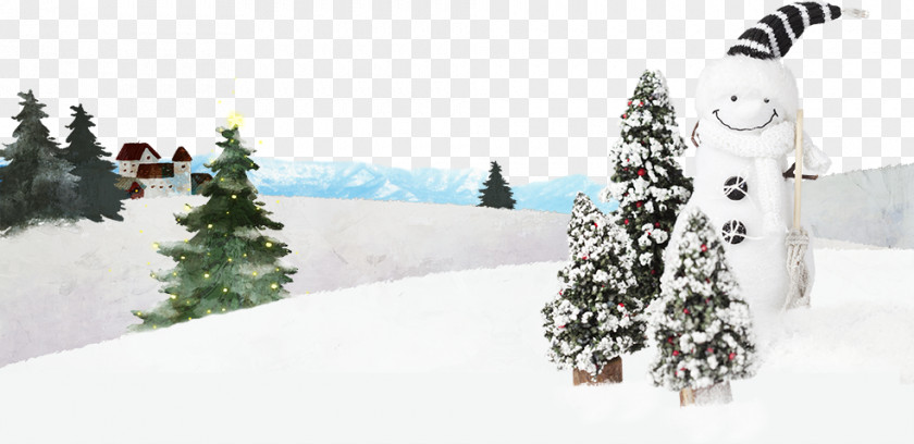 Snowy Trees And Snowmen Winter Snowman Christmas PNG