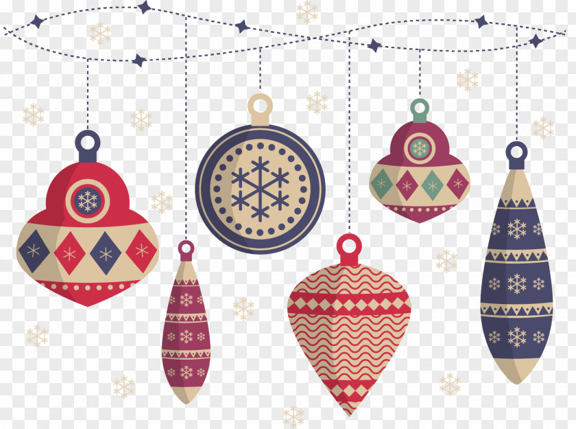Vector Hand-painted Christmas Ornaments Balls Rudolph Santa Claus Ornament PNG