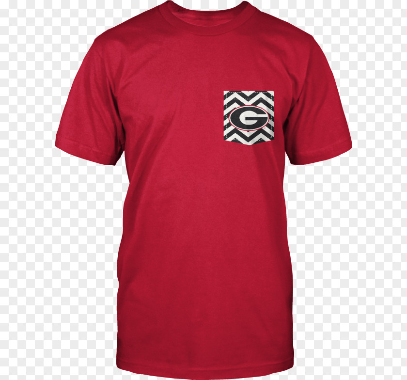 T-shirt Printed Sleeve Red Clothing PNG