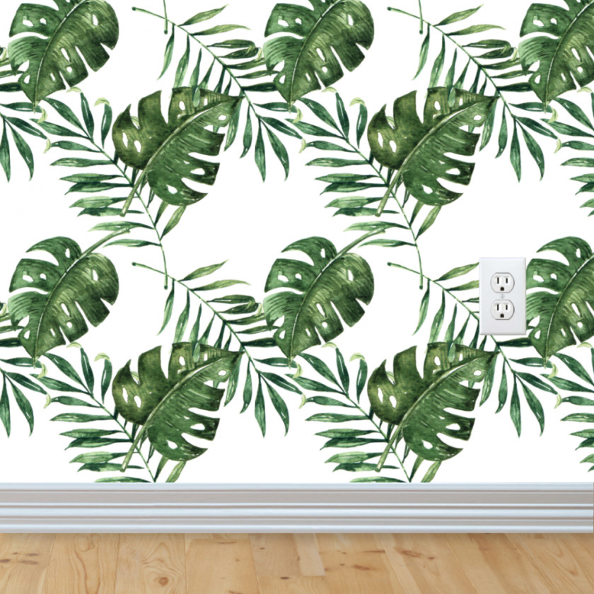 Tropical Leaves Palm-leaf Manuscript Interior Design Services Wall Decal Wallpaper PNG