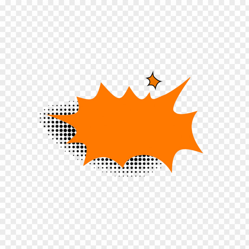 Cartoon Orange Explosion Icon PNG