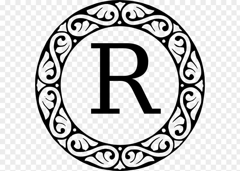 R Monogram Letter Typeface Clip Art PNG
