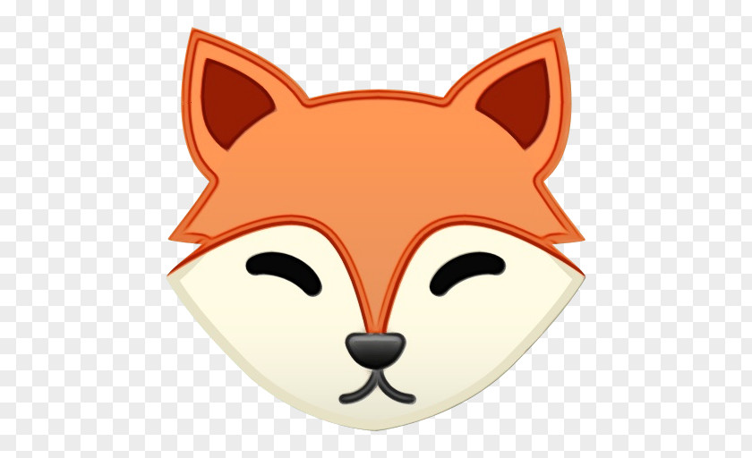 Red Fox Whiskers Emoji Face PNG