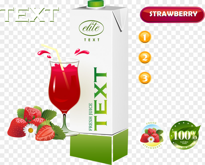 Vector Strawberry Drinks Apple Juice Non-alcoholic Drink PNG