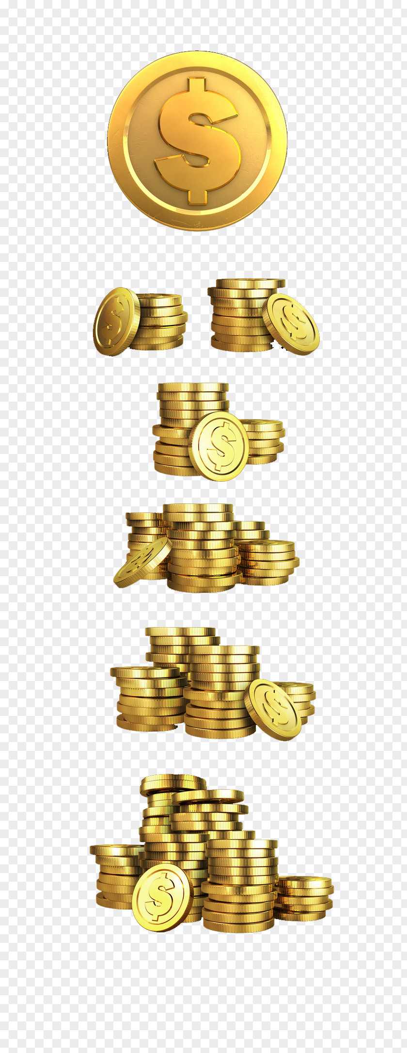 Gold Dollar Money Bag PNG