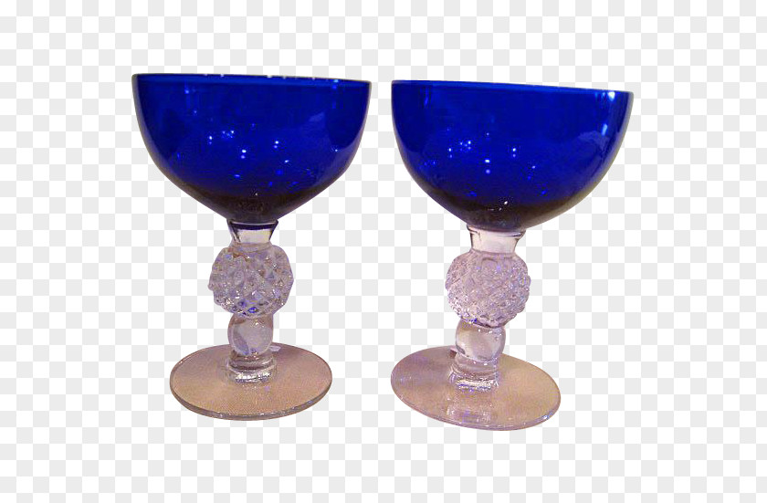 Glass Wine Champagne Cobalt Blue PNG