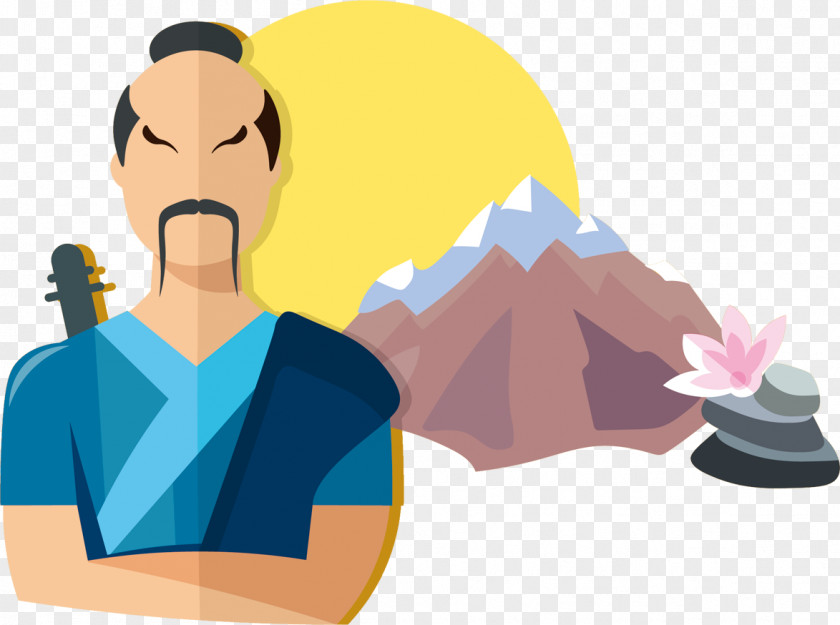 Japanese Swordsman Mount Fuji Clip Art PNG