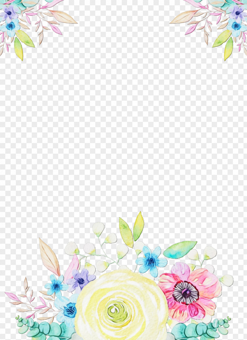 Wildflower Cut Flowers Watercolor Floral Background PNG