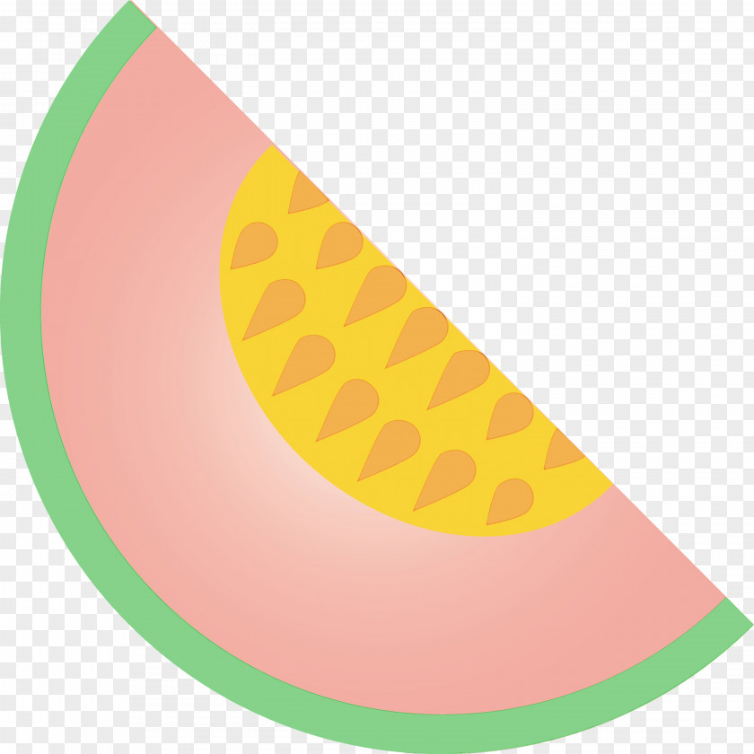 Yellow Line Fruit Circle Melon PNG