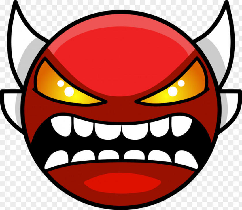 Demon Geometry Dash Face PNG