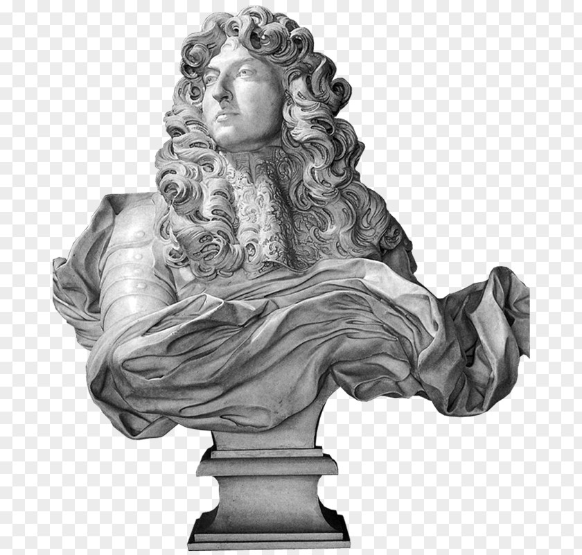 Louis XIV Of France Bust Palace Versailles Rococo PNG