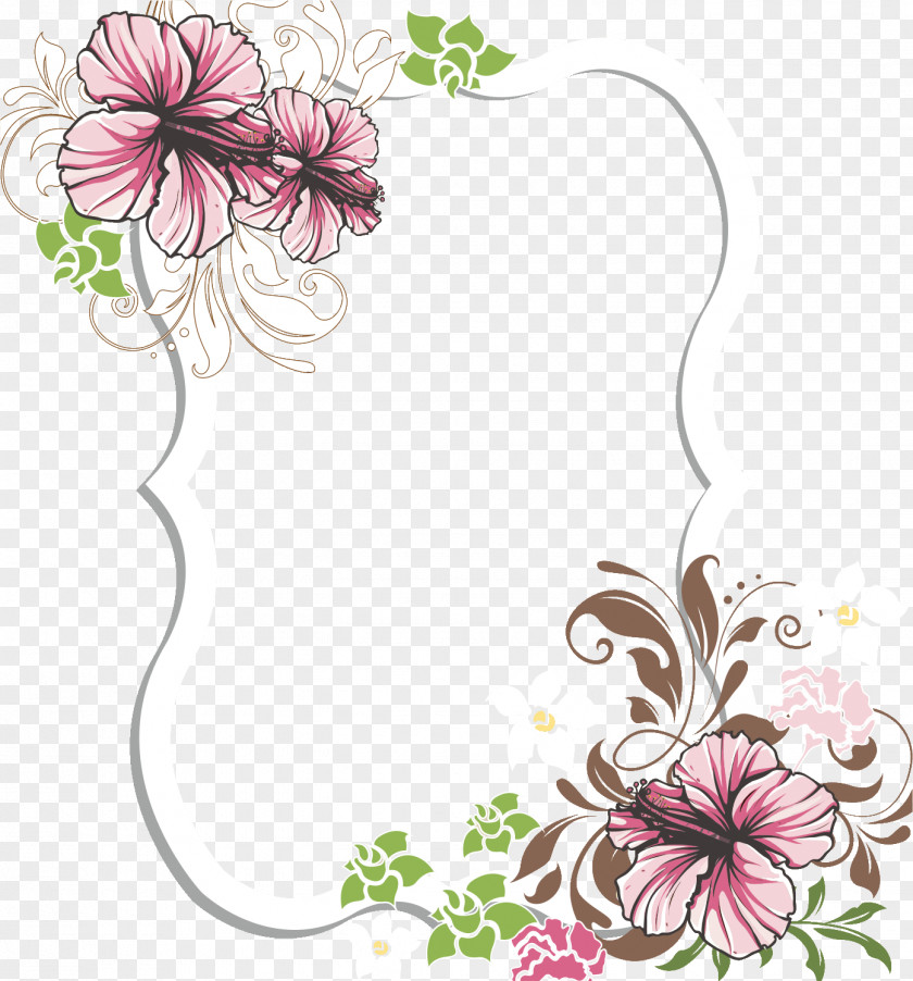 Hibiscus Frame Flower PNG