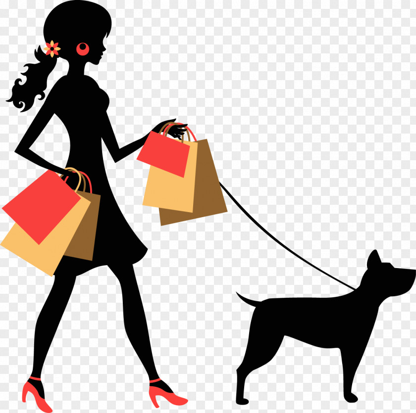 Vector Painted Dog Woman Euclidean Silhouette Photography Bag PNG
