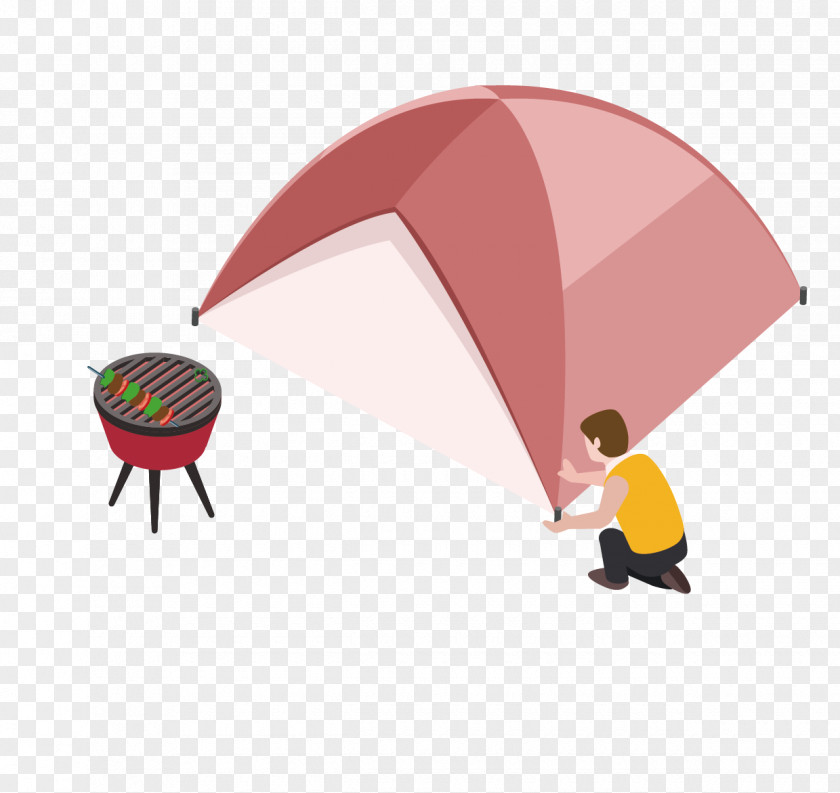Camping Tents And Barbecue Rack Tent Illustration PNG