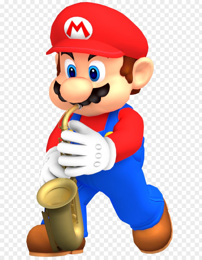 Saxophone Super Mario 64 Luigi Nintendo Art PNG