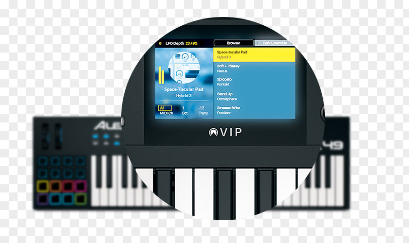 USB/MIDI Controller With Full-Color Screen MIDI KeyboardPiano Piano Electronic Musical Instruments Alesis VX49 PNG