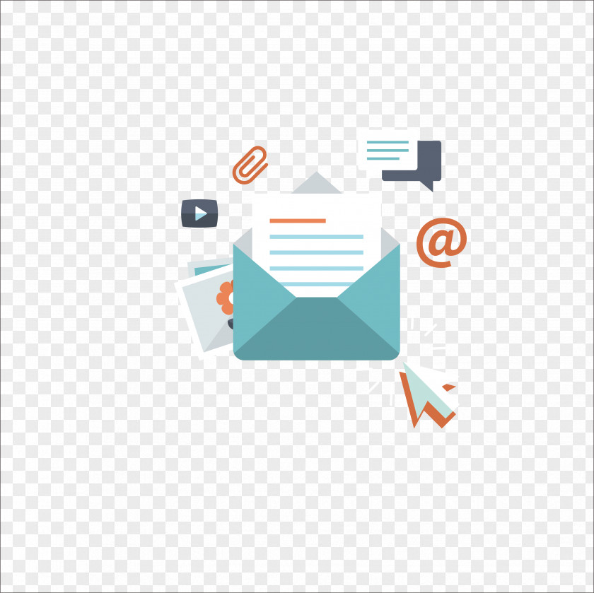 Flat Envelope Advertising Email PNG
