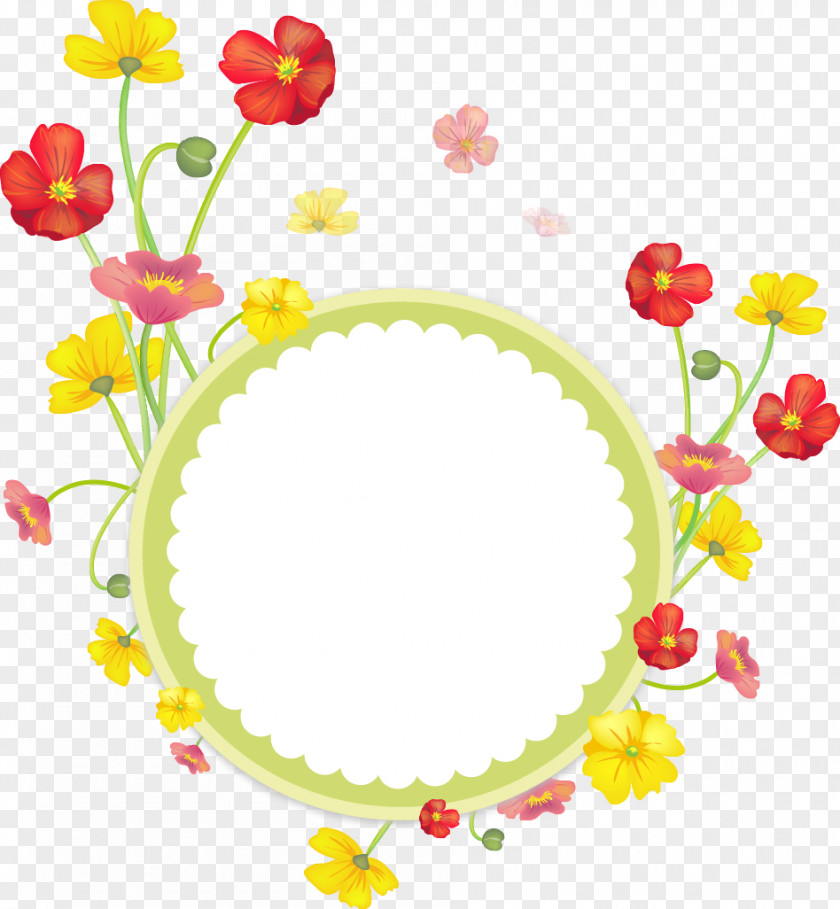 Vector Flowers Decoration Ring PNG