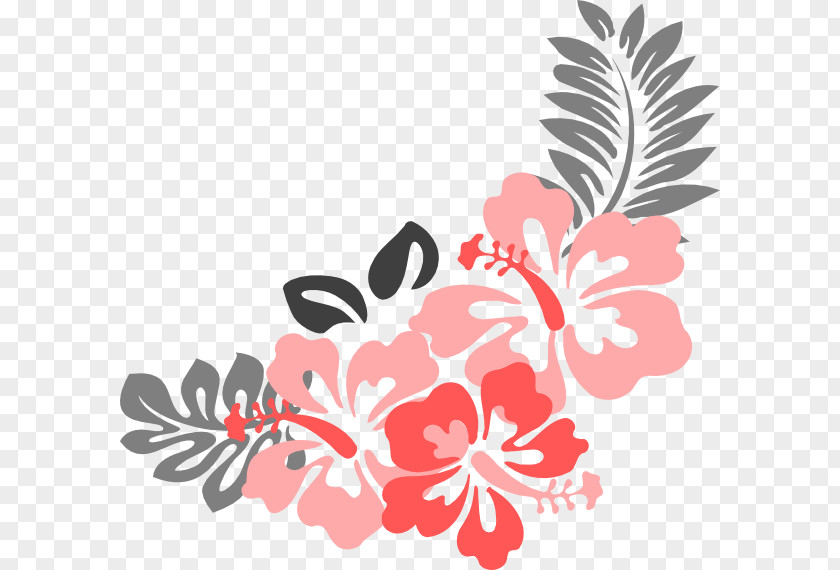 Coral Hawaii Flower Clip Art PNG