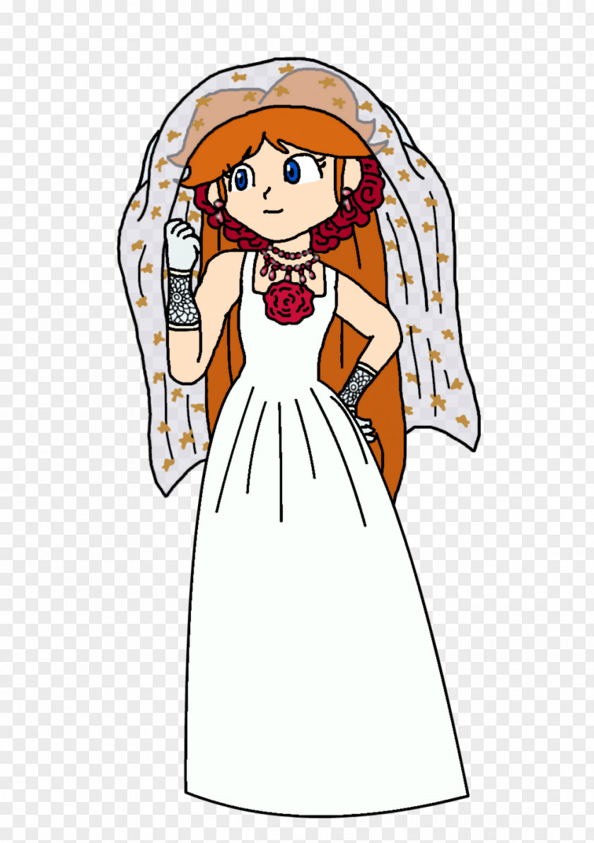 Vector Cartoon Wedding Dress Gown White PNG