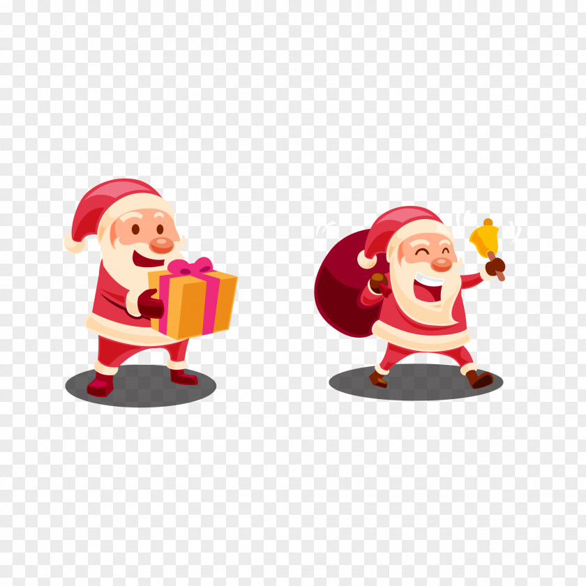 Vector Santa Claus Gift Christmas Ornament Clip Art PNG