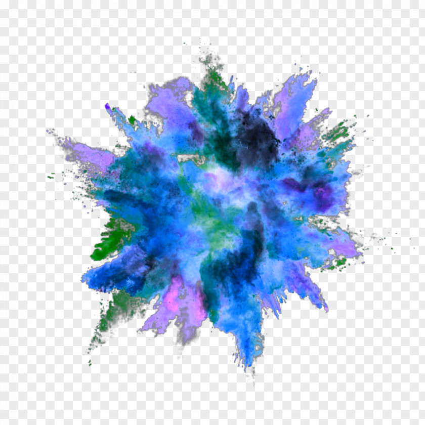 Watercolor Paint Dye Purple Flower PNG