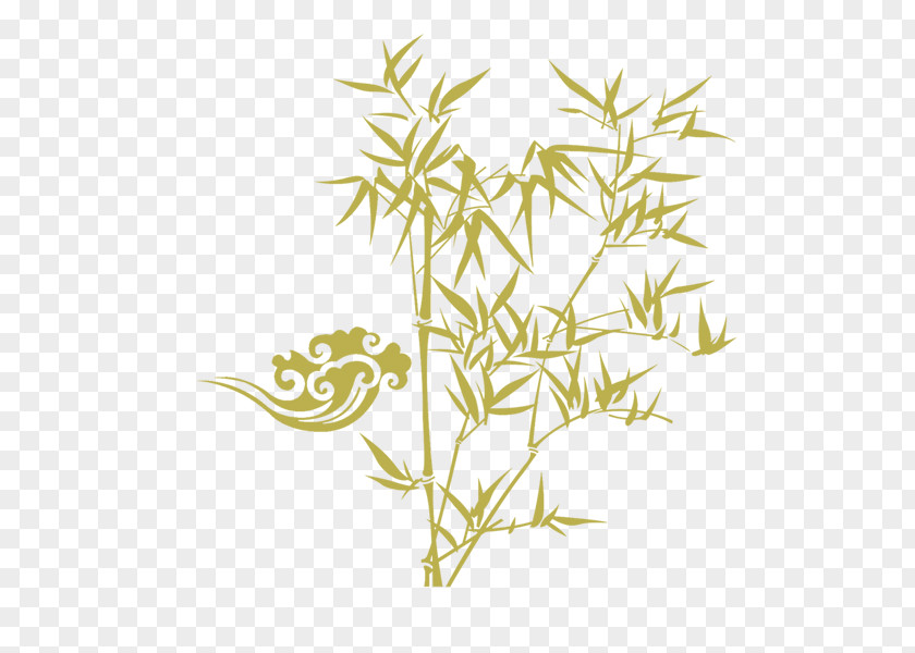 Bamboo Silhouette Material Chinese Painting PNG