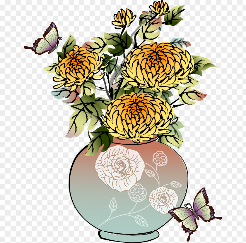 Chrysanthemum Watercolor Double Ninth Festival Watercolour Flowers Mid-Autumn Painting PNG