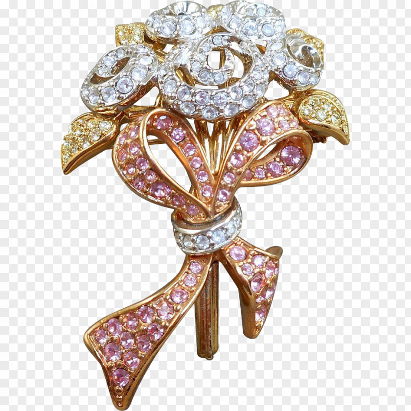 Flor Jewellery Brooch Gemstone Gold Estate Jewelry PNG