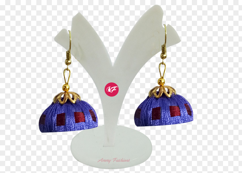 Earring Silk Lavender Color Yarn PNG