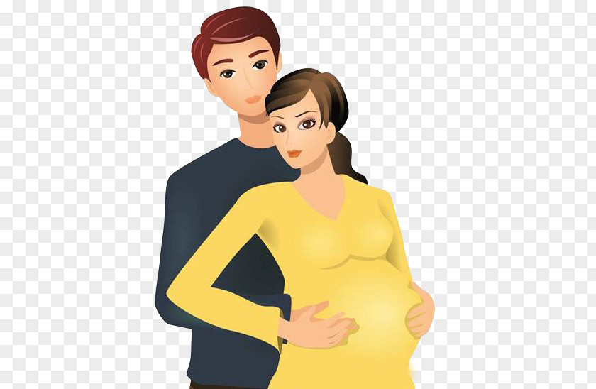 Man Woman Pregnancy Cartoon PNG