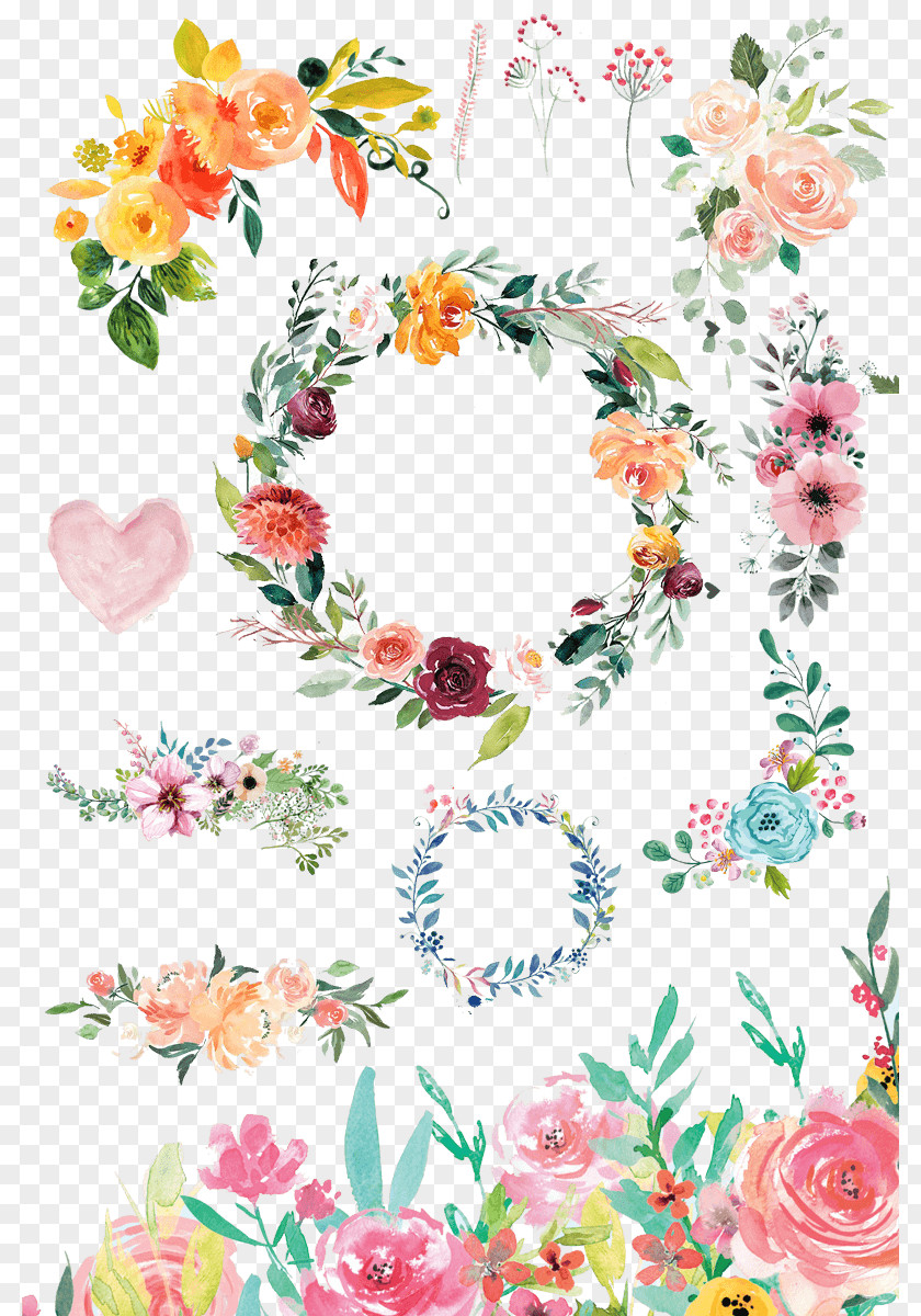 Abandoned Watercolor Floral Design Painting Illustration Bridal Shower Baby PNG