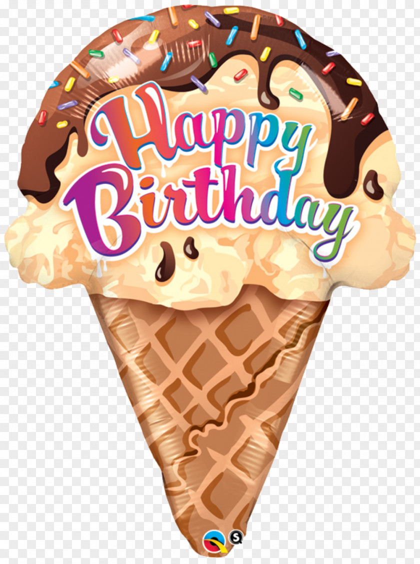 Ice Cream Cones Balloon Birthday PNG