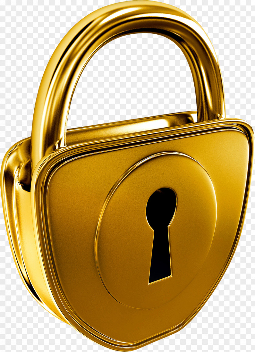 Padlock Lock Gold Key PNG