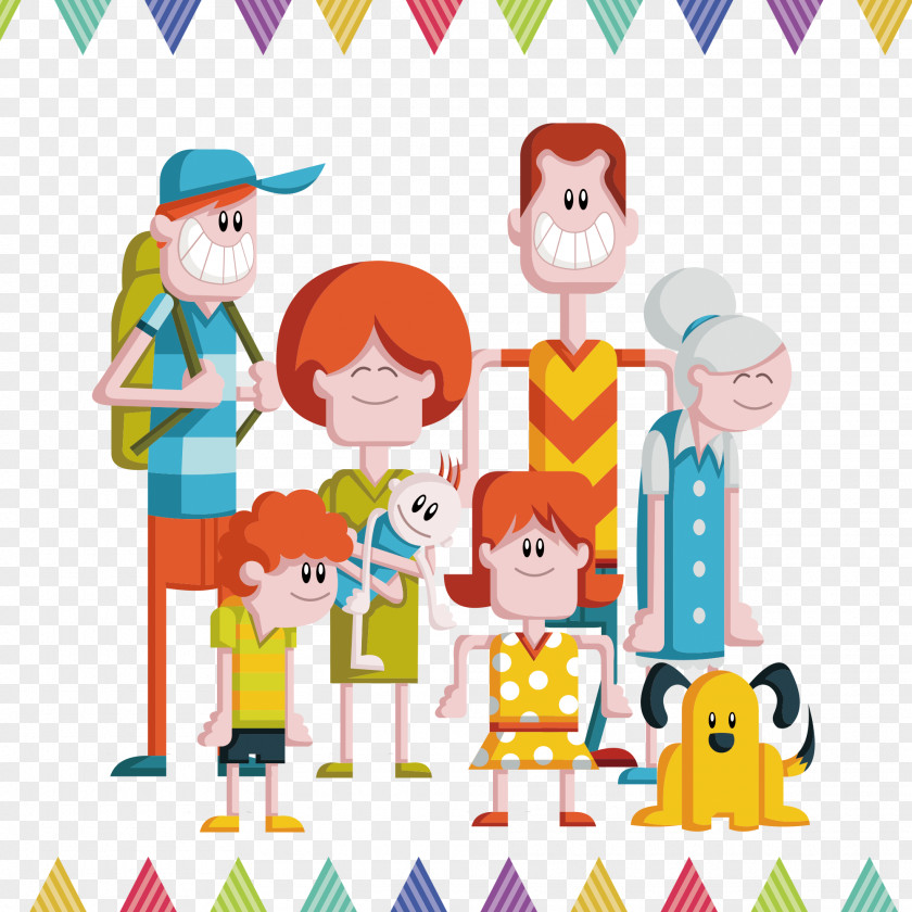 Cartoon Family Drawing Illustration PNG