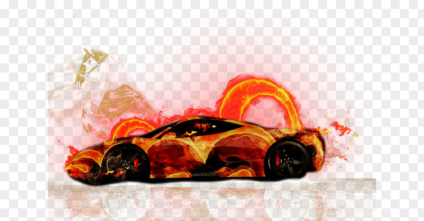 Colorful Sports Car Automotive Design PNG