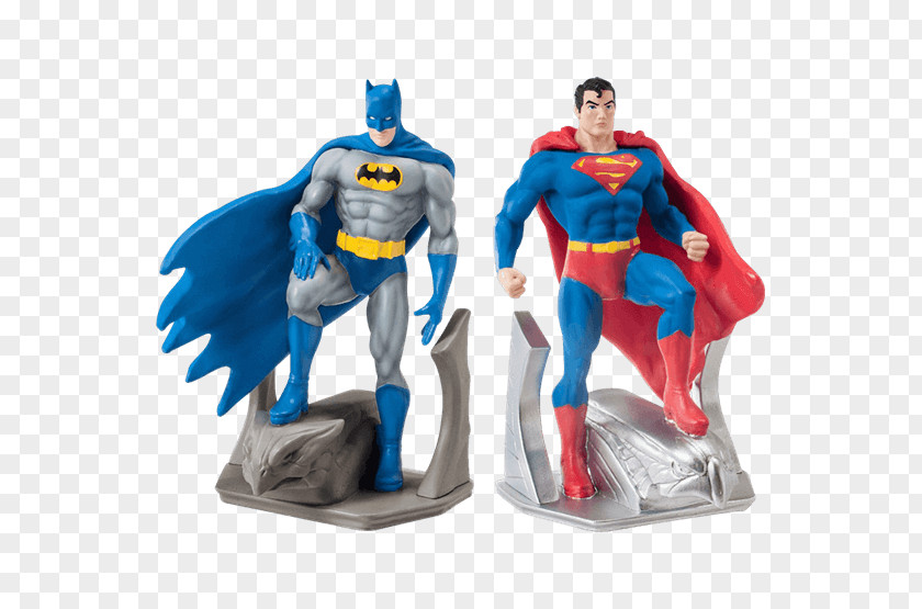 Hand-painted Cartoon Lover Superman/Batman Bookend Comics PNG