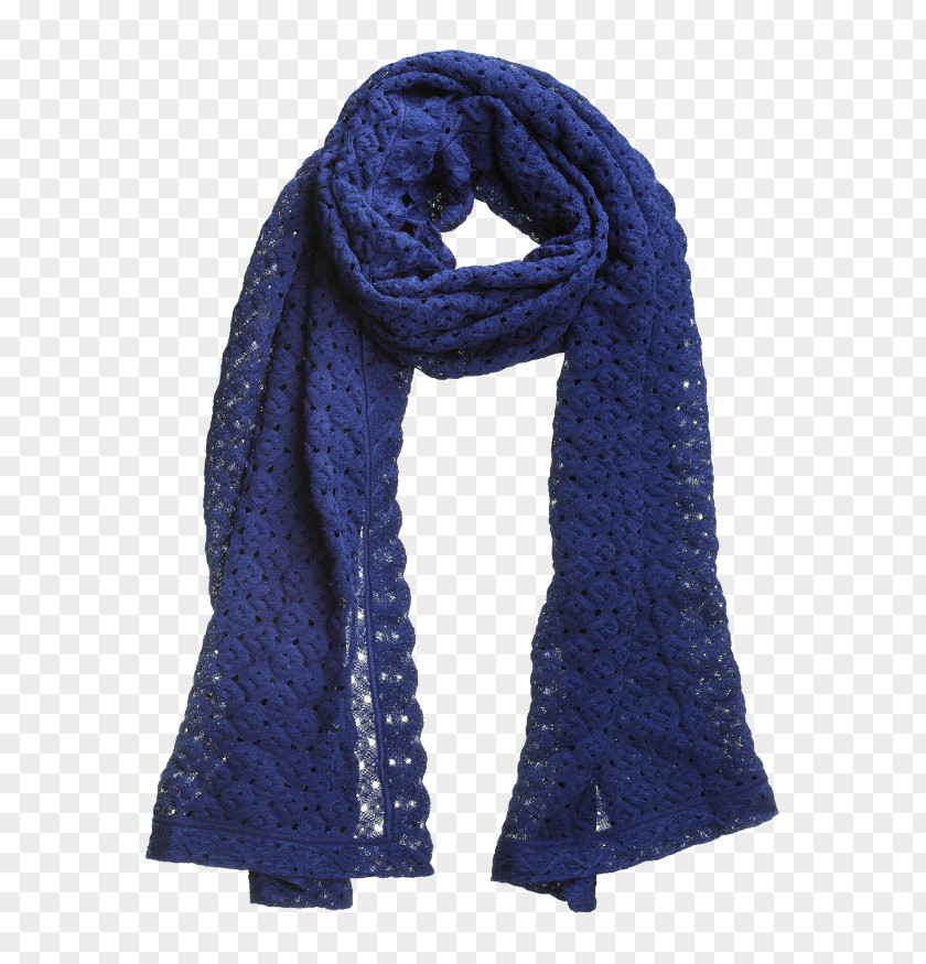 Scarf Shawl Cobalt Blue Knitting PNG