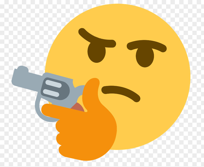Emoji Discord Thought Meme Emoticon PNG Emoticon, Emoji, emoji holding pistol illustration clipart PNG