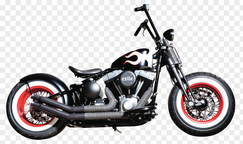 Harley Davidson Black Motorcycle Bike Harley-Davidson Softail Bobber Chopper PNG