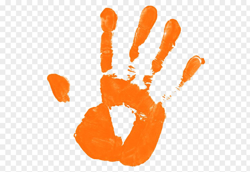 Orange Handprint Printing Clip Art PNG