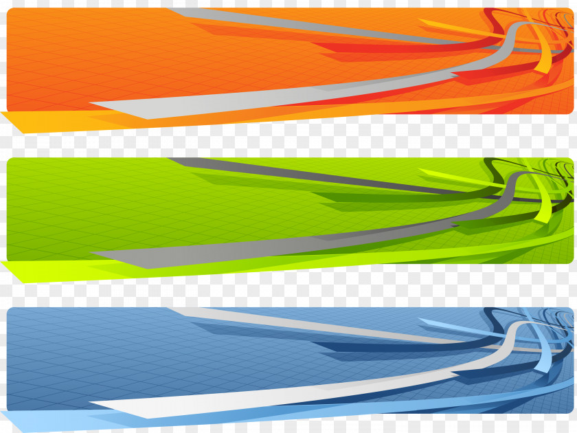 3D Web Banners Abstract Vector Set Banner Computer Graphics Illustration PNG