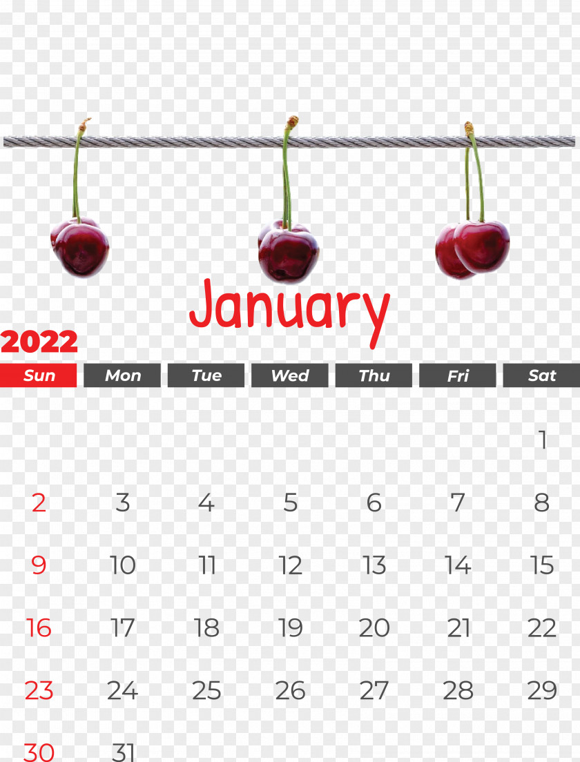 Cherry Line Calendar Font Fruit PNG