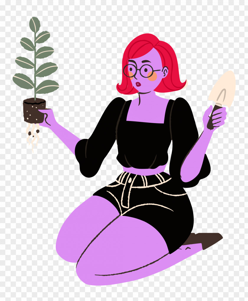 Planting Woman Garden PNG