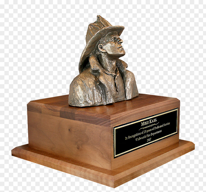 Firefighter Sculpture Award Eagle Engraving, Inc. Trophy PNG
