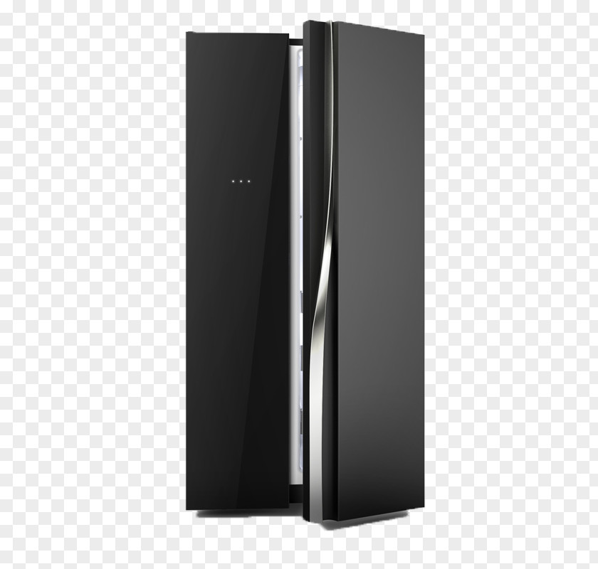 Black Minimalist Design Cool Smart Refrigerator PNG