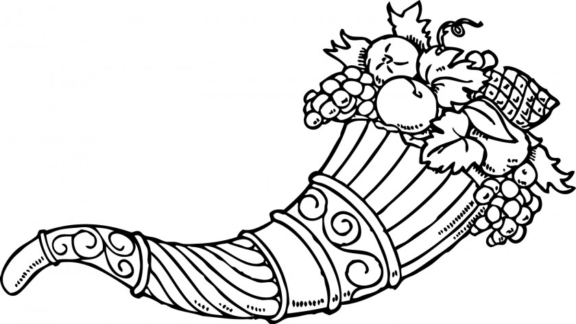 Cornucopia Coloring Book Thanksgiving Clip Art PNG